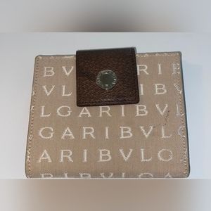 **PRICE DROP** Bulgari print canvas Wallet- used